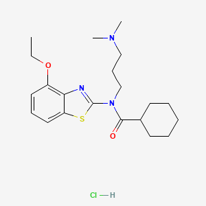 molecular formula C21H32ClN3O2S B2441627 N-(3-(dimethylamino)propyl)-N-(4-ethoxybenzo[d]thiazol-2-yl)cyclohexanecarboxamide hydrochloride CAS No. 1216743-95-1