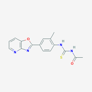 molecular formula C16H14N4O2S B244163 N-acetyl-N'-(2-methyl-4-[1,3]oxazolo[4,5-b]pyridin-2-ylphenyl)thiourea 