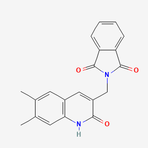 molecular formula C20H16N2O3 B2441630 2-[(6,7-dimethyl-2-oxo-1,2-dihydroquinolin-3-yl)methyl]-2,3-dihydro-1H-isoindole-1,3-dione CAS No. 2109411-87-0