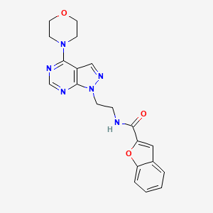 molecular formula C20H20N6O3 B2441636 N-(2-(4-morpholino-1H-pyrazolo[3,4-d]pyrimidin-1-yl)ethyl)benzofuran-2-carboxamide CAS No. 1021025-90-0