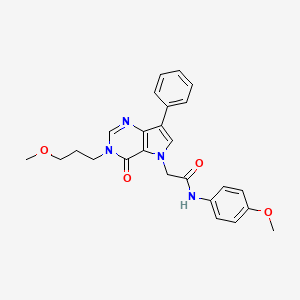 molecular formula C25H26N4O4 B2441642 N-(4-methoxyphenyl)-2-[3-(3-methoxypropyl)-4-oxo-7-phenyl-3,4-dihydro-5H-pyrrolo[3,2-d]pyrimidin-5-yl]acetamide CAS No. 1251672-08-8