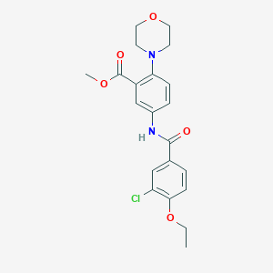 molecular formula C21H23ClN2O5 B244165 Methyl 5-[(3-chloro-4-ethoxybenzoyl)amino]-2-(4-morpholinyl)benzoate 