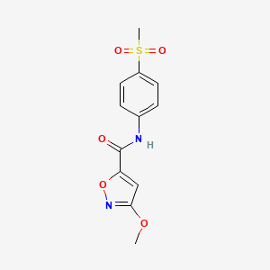 molecular formula C12H12N2O5S B2441653 3-甲氧基-N-(4-(甲磺酰)苯基)异恶唑-5-甲酰胺 CAS No. 1428366-03-3