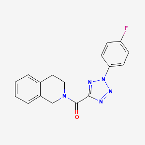molecular formula C17H14FN5O B2441656 (3,4-dihydroisoquinolin-2(1H)-yl)(2-(4-fluorophenyl)-2H-tetrazol-5-yl)methanone CAS No. 1396879-04-1