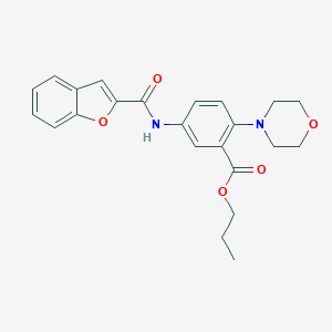 molecular formula C23H24N2O5 B244166 Propyl 5-[(1-benzofuran-2-ylcarbonyl)amino]-2-(4-morpholinyl)benzoate 