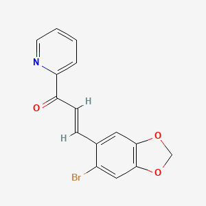 molecular formula C15H10BrNO3 B2441661 (E)-3-(6-bromobenzo[d][1,3]dioxol-5-yl)-1-(pyridin-2-yl)prop-2-en-1-one CAS No. 899997-85-4