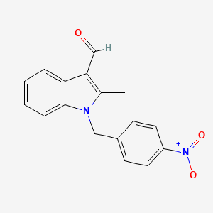 molecular formula C17H14N2O3 B2441662 2-methyl-1-(4-nitrobenzyl)-1H-indole-3-carbaldehyde CAS No. 591210-36-5