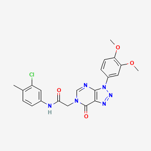 molecular formula C21H19ClN6O4 B2441663 N-(3-氯-4-甲基苯基)-2-(3-(3,4-二甲氧基苯基)-7-氧代-3H-[1,2,3]三唑并[4,5-d]嘧啶-6(7H)-基)乙酰胺 CAS No. 872594-57-5