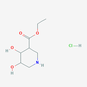 molecular formula C8H16ClNO4 B2441665 Ethyl 4,5-dihydroxypiperidine-3-carboxylate;hydrochloride CAS No. 2375259-93-9