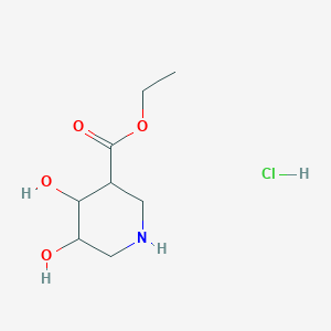 molecular formula C8H16ClNO4 B2441665 4,5-二羟基哌啶-3-羧酸乙酯；盐酸盐 CAS No. 2375259-93-9