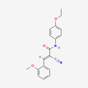 molecular formula C19H18N2O3 B2441666 (2E)-2-cyano-N-(4-ethoxyphenyl)-3-(2-methoxyphenyl)acrylamide CAS No. 357313-77-0