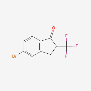 molecular formula C10H6BrF3O B2441668 5-Bromo-2-(trifluoromethyl)-2,3-dihydroinden-1-one CAS No. 1824619-66-0