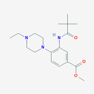 molecular formula C19H29N3O3 B244167 Methyl 3-[(2,2-dimethylpropanoyl)amino]-4-(4-ethyl-1-piperazinyl)benzoate 