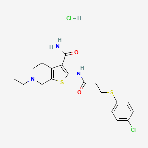 2-(3-((4-Chlorophenyl)thio)propanamido)-6-ethyl-4,5,6,7-tetrahydrothieno[2,3-c]pyridine-3-carboxamide hydrochloride