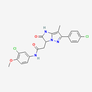 N-(3-chloro-4-methoxyphenyl)-2-(6-(4-chlorophenyl)-7-methyl-2-oxo-2,3-dihydro-1H-imidazo[1,2-b]pyrazol-3-yl)acetamide
