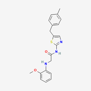 molecular formula C20H21N3O2S B2441677 2-((2-methoxyphenyl)amino)-N-(5-(4-methylbenzyl)thiazol-2-yl)acetamide CAS No. 854005-61-1