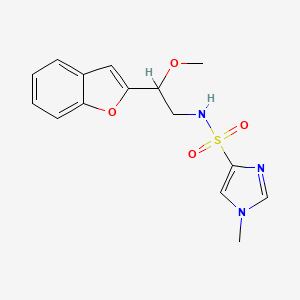 molecular formula C15H17N3O4S B2441681 N-(2-(benzofuran-2-yl)-2-methoxyethyl)-1-methyl-1H-imidazole-4-sulfonamide CAS No. 2034556-68-6