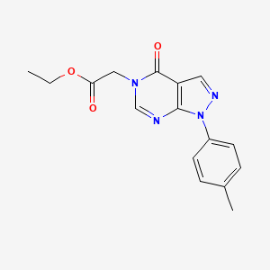 molecular formula C16H16N4O3 B2441684 ethyl 2-(4-oxo-1-(p-tolyl)-1H-pyrazolo[3,4-d]pyrimidin-5(4H)-yl)acetate CAS No. 912622-13-0