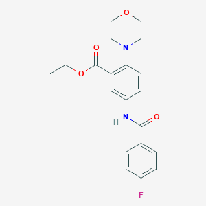 molecular formula C20H21FN2O4 B244169 Ethyl 5-[(4-fluorobenzoyl)amino]-2-(4-morpholinyl)benzoate 