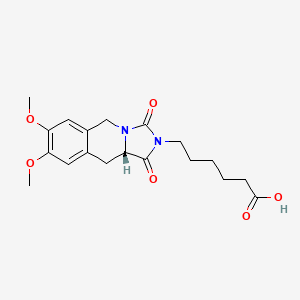 molecular formula C19H24N2O6 B2441711 6-[(10aS)-7,8-dimethoxy-1,3-dioxo-10,10a-dihydro-5H-imidazo[1,5-b]isoquinolin-2-yl]hexanoic acid CAS No. 1014020-69-9