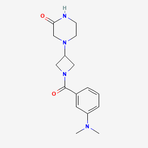 molecular formula C16H22N4O2 B2441713 4-{1-[3-(Dimethylamino)benzoyl]azetidin-3-yl}piperazin-2-one CAS No. 2415587-13-0