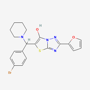 molecular formula C20H19BrN4O2S B2441714 5-((4-Bromophenyl)(piperidin-1-yl)methyl)-2-(furan-2-yl)thiazolo[3,2-b][1,2,4]triazol-6-ol CAS No. 896291-46-6