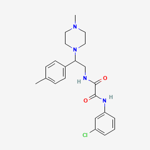 molecular formula C22H27ClN4O2 B2441721 N1-(3-chlorophenyl)-N2-(2-(4-methylpiperazin-1-yl)-2-(p-tolyl)ethyl)oxalamide CAS No. 898451-97-3