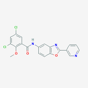 molecular formula C20H13Cl2N3O3 B244173 3,5-dichloro-2-methoxy-N-[2-(3-pyridinyl)-1,3-benzoxazol-5-yl]benzamide 