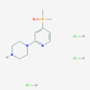 molecular formula C11H21Cl3N3OP B2441731 1-(4-Dimethylphosphorylpyridin-2-yl)piperazine;trihydrochloride CAS No. 2503204-86-0