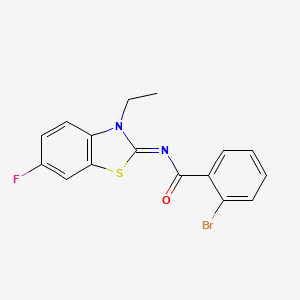 molecular formula C16H12BrFN2OS B2441737 2-bromo-N-(3-ethyl-6-fluoro-1,3-benzothiazol-2-ylidene)benzamide CAS No. 865544-88-3