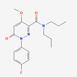 molecular formula C18H22FN3O3 B2441738 1-(4-fluorophenyl)-4-methoxy-6-oxo-N,N-dipropylpyridazine-3-carboxamide CAS No. 921539-04-0