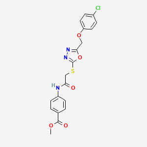 molecular formula C19H16ClN3O5S B2441756 Methyl 4-(2-((5-((4-chlorophenoxy)methyl)-1,3,4-oxadiazol-2-yl)thio)acetamido)benzoate CAS No. 1170247-01-4