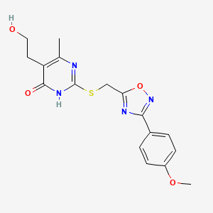 5-(2-Hydroxyethyl)-2-({[3-(4-methoxyphenyl)-1,2,4-oxadiazol-5-yl]methyl}sulfanyl)-6-methyl-4-pyrimidinol