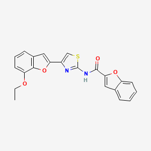 molecular formula C22H16N2O4S B2441768 N-(4-(7-ethoxybenzofuran-2-yl)thiazol-2-yl)benzofuran-2-carboxamide CAS No. 921822-23-3