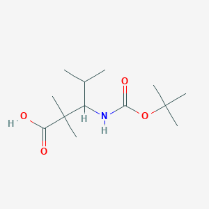 molecular formula C13H25NO4 B2441772 3-{[(Tert-butoxy)carbonyl]amino}-2,2,4-trimethylpentanoic acid CAS No. 1824521-03-0
