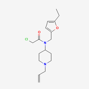 molecular formula C17H25ClN2O2 B2441779 2-Chloro-N-[(5-ethylfuran-2-yl)methyl]-N-(1-prop-2-enylpiperidin-4-yl)acetamide CAS No. 2411257-13-9