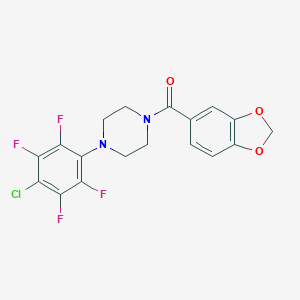 molecular formula C18H13ClF4N2O3 B244178 1,3-Benzodioxol-5-yl[4-(4-chloro-2,3,5,6-tetrafluorophenyl)piperazin-1-yl]methanone 