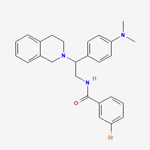 molecular formula C26H28BrN3O B2441780 3-溴-N-(2-(3,4-二氢异喹啉-2(1H)-基)-2-(4-(二甲氨基)苯基)乙基)苯甲酰胺 CAS No. 946287-45-2