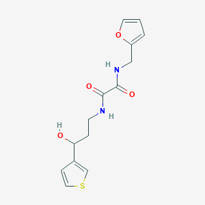 molecular formula C14H16N2O4S B2441783 N1-(呋喃-2-基甲基)-N2-(3-羟基-3-(噻吩-3-基)丙基)草酰胺 CAS No. 2034517-52-5