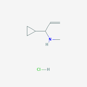 molecular formula C7H14ClN B2441784 1-Cyclopropyl-N-methylprop-2-en-1-amine;hydrochloride CAS No. 2445790-31-6