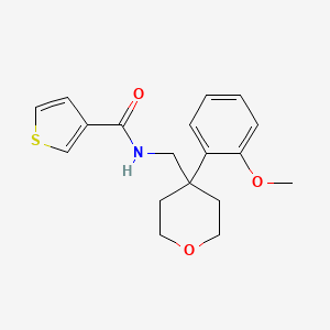 molecular formula C18H21NO3S B2441789 N-((4-(2-甲氧基苯基)四氢-2H-吡喃-4-基)甲基)噻吩-3-甲酰胺 CAS No. 1207030-21-4