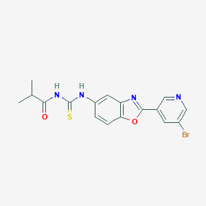 molecular formula C17H15BrN4O2S B244179 N-[2-(5-bromo-3-pyridinyl)-1,3-benzoxazol-5-yl]-N'-isobutyrylthiourea 