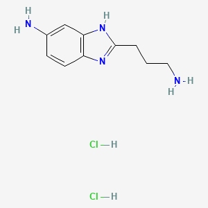 molecular formula C10H16Cl2N4 B2441794 2-(3-Aminopropyl)-3H-benzimidazol-5-amine;dihydrochloride CAS No. 2126162-67-0