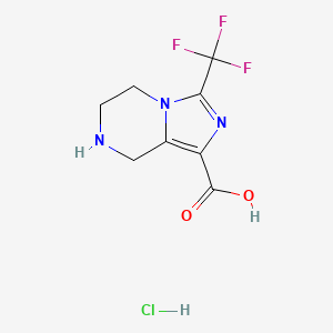 molecular formula C8H9ClF3N3O2 B2441803 3-(Trifluoromethyl)-5,6,7,8-tetrahydroimidazo[1,5-a]pyrazine-1-carboxylic acid hydrochloride CAS No. 2172053-56-2