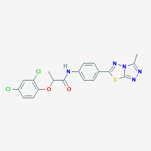 molecular formula C19H15Cl2N5O2S B244181 2-(2,4-dichlorophenoxy)-N-[4-(3-methyl[1,2,4]triazolo[3,4-b][1,3,4]thiadiazol-6-yl)phenyl]propanamide 