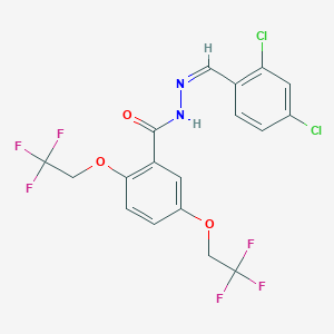 N-[(Z)-(2,4-dichlorophenyl)methylideneamino]-2,5-bis(2,2,2-trifluoroethoxy)benzamide