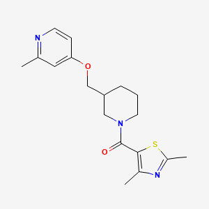 molecular formula C18H23N3O2S B2441818 (2,4-Dimethyl-1,3-thiazol-5-yl)-[3-[(2-methylpyridin-4-yl)oxymethyl]piperidin-1-yl]methanone CAS No. 2380010-20-6