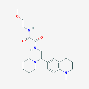 molecular formula C22H34N4O3 B2441819 N-(2-甲氧基乙基)-N'-[2-(1-甲基-1,2,3,4-四氢喹啉-6-基)-2-哌啶-1-基乙基]乙二酰胺 CAS No. 922040-28-6