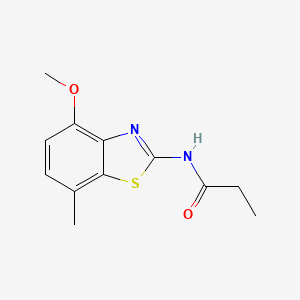 molecular formula C12H14N2O2S B2441827 N-(4-甲氧基-7-甲基苯并[d]噻唑-2-基)丙酰胺 CAS No. 868230-74-4
