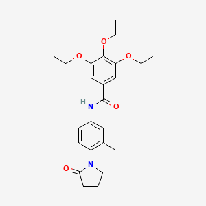 3,4,5-triethoxy-N-[3-methyl-4-(2-oxopyrrolidin-1-yl)phenyl]benzamide